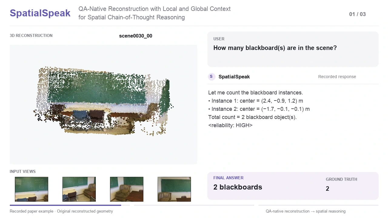 SpatialSpeak: 3D reconstruction and spatial reasoning demo